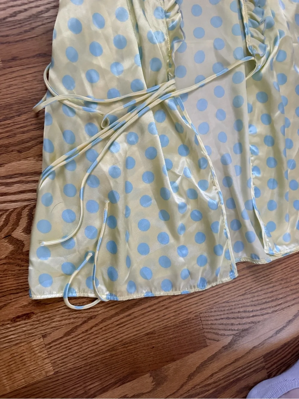Vintage Y2K baby doll lingerie dress  and robe Polka Dot Lace-Trim small